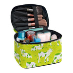 Cute Smiley Cow Pattern Print Travel Makeup Bag