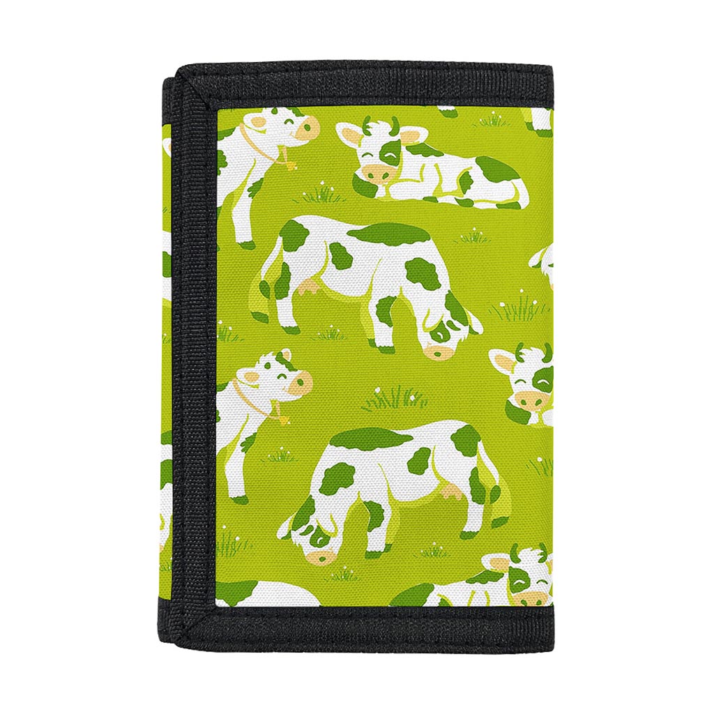 Cute Smiley Cow Pattern Print Trifold Wallet