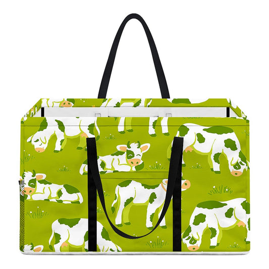 Cute Smiley Cow Pattern Print Utility Tote Bag