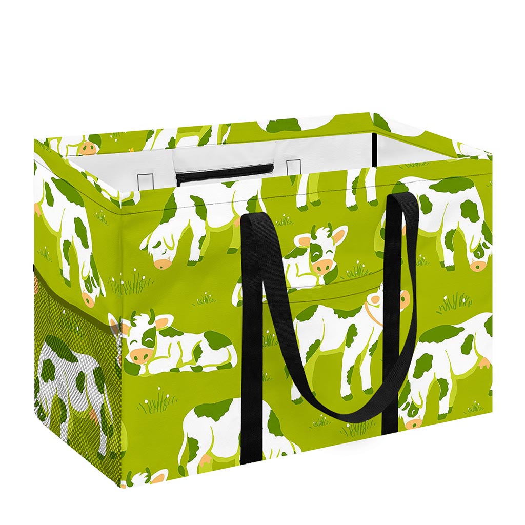 Cute Smiley Cow Pattern Print Utility Tote Bag