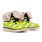 Cute Smiley Cow Pattern Print Winter Boots