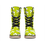 Cute Smiley Cow Pattern Print Winter Boots