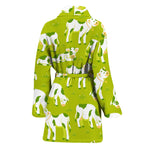Cute Smiley Cow Pattern Print Women's Bathrobe