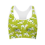 Cute Smiley Cow Pattern Print Women's Sports Bra