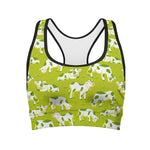 Cute Smiley Cow Pattern Print Women's Sports Bra