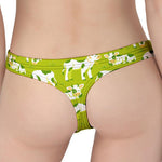 Cute Smiley Cow Pattern Print Women's Thong