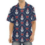 Cute Snowman Knitted Pattern Print Aloha Shirt