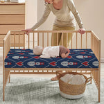 Cute Snowman Knitted Pattern Print Baby Crib Sheet