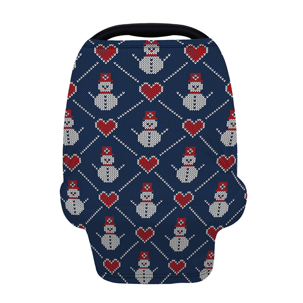 Cute Snowman Knitted Pattern Print Baby Seat Cover