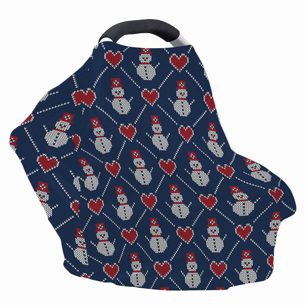 Cute Snowman Knitted Pattern Print Baby Seat Cover