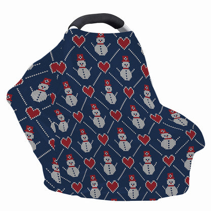 Cute Snowman Knitted Pattern Print Baby Seat Cover
