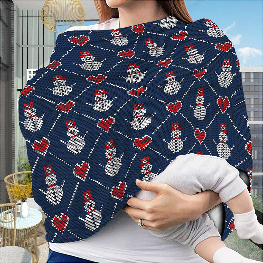 Cute Snowman Knitted Pattern Print Baby Seat Cover
