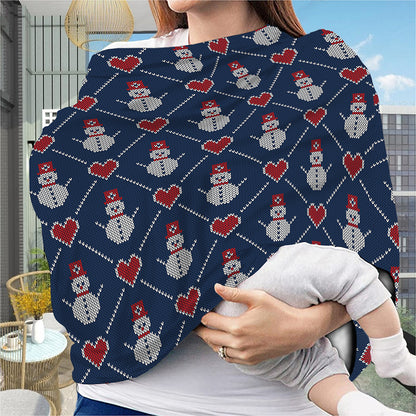 Cute Snowman Knitted Pattern Print Baby Seat Cover