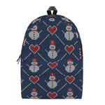 Cute Snowman Knitted Pattern Print Backpack