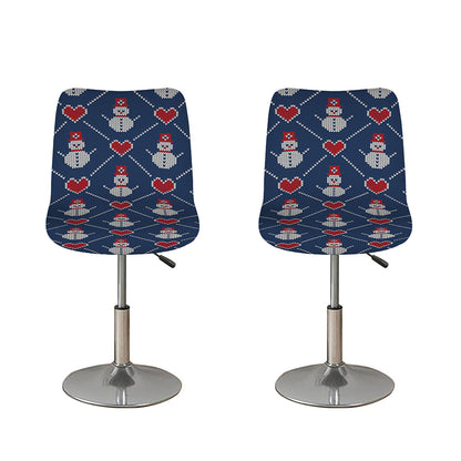 Cute Snowman Knitted Pattern Print Bar Stool Covers