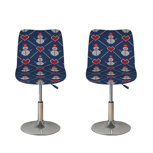 Cute Snowman Knitted Pattern Print Bar Stool Covers