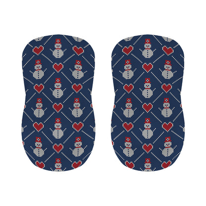 Cute Snowman Knitted Pattern Print Bar Stool Covers