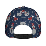 Cute Snowman Knitted Pattern Print Baseball Cap