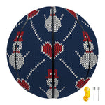 Cute Snowman Knitted Pattern Print Basketball