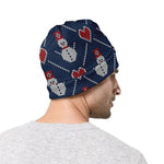 Cute Snowman Knitted Pattern Print Beanie
