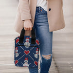 Cute Snowman Knitted Pattern Print Bible Tote Bag