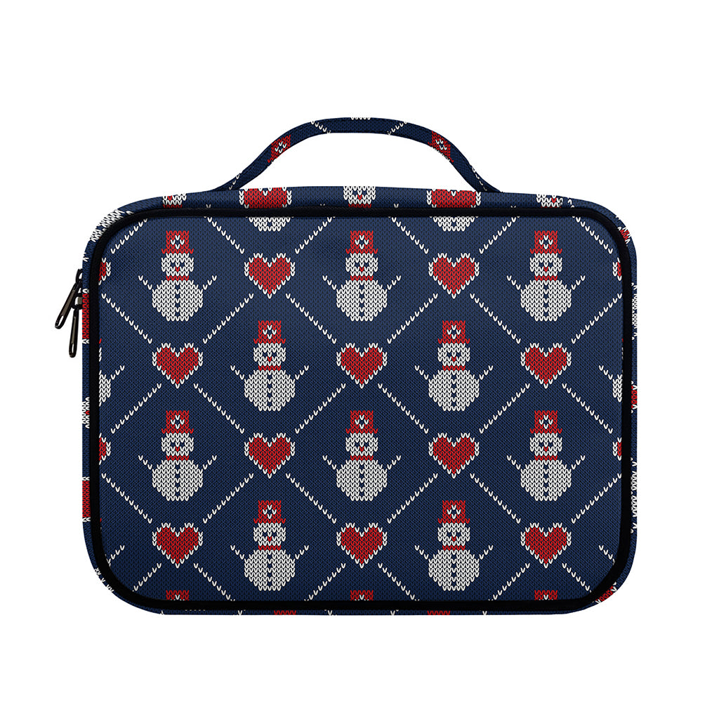 Cute Snowman Knitted Pattern Print Briefcase Bible Bag
