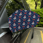 Cute Snowman Knitted Pattern Print Car Side Mirror Covers
