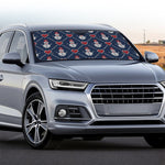 Cute Snowman Knitted Pattern Print Car Windshield Sun Shade