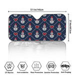 Cute Snowman Knitted Pattern Print Car Windshield Sun Shade