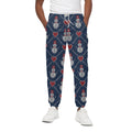 Cute Snowman Knitted Pattern Print Cotton Sweatpants