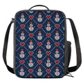 Cute Snowman Knitted Pattern Print Crossbody Lunch Bag