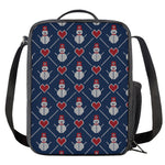 Cute Snowman Knitted Pattern Print Crossbody Lunch Bag