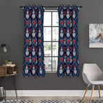 Cute Snowman Knitted Pattern Print Curtain