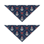 Cute Snowman Knitted Pattern Print Dog Bandana