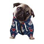 Cute Snowman Knitted Pattern Print Dog Zip Up Hoodie