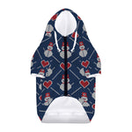 Cute Snowman Knitted Pattern Print Dog Zip Up Hoodie