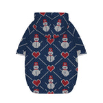 Cute Snowman Knitted Pattern Print Dog Zip Up Hoodie