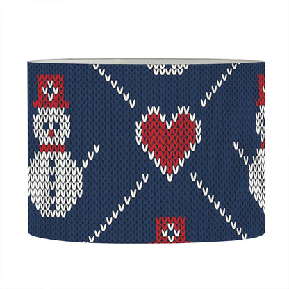 Cute Snowman Knitted Pattern Print Drum Lamp Shade