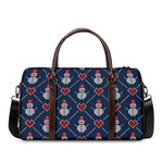 Cute Snowman Knitted Pattern Print Duffle Bag