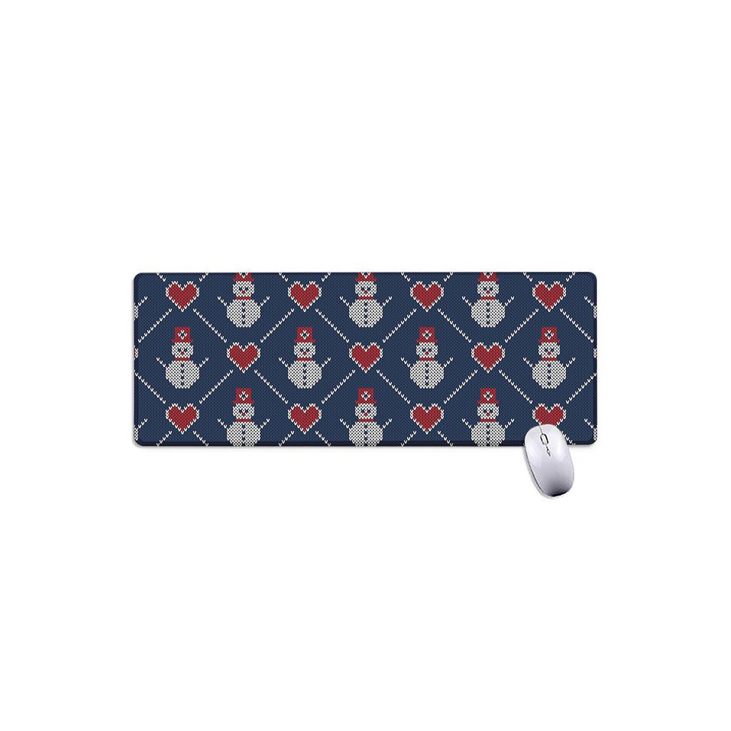 Cute Snowman Knitted Pattern Print Extended Mouse Pad