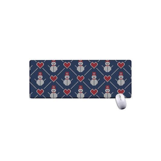 Cute Snowman Knitted Pattern Print Extended Mouse Pad