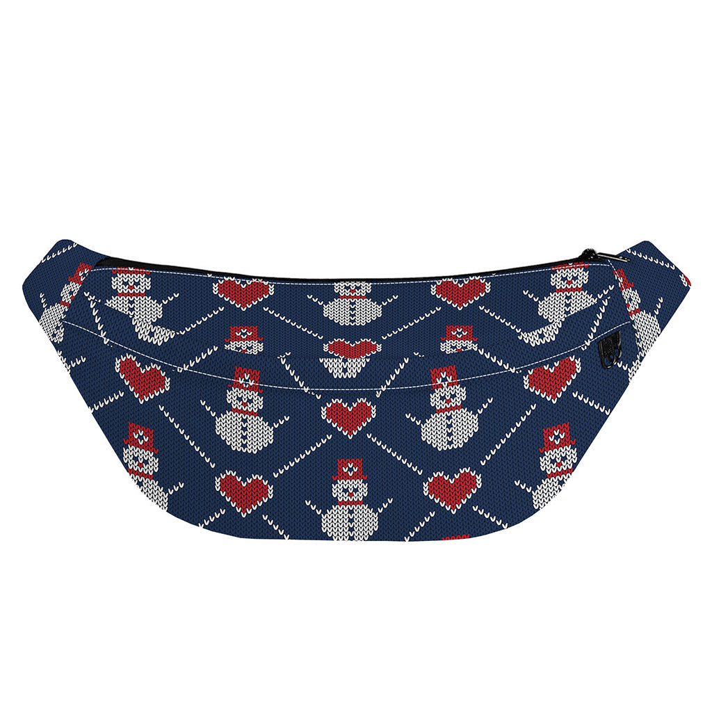 Cute Snowman Knitted Pattern Print Fanny Pack