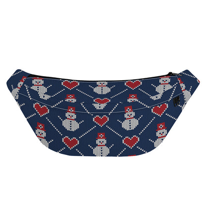 Cute Snowman Knitted Pattern Print Fanny Pack