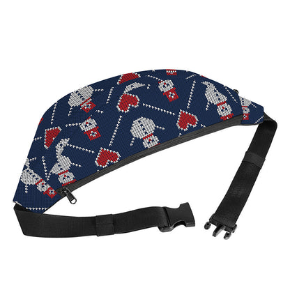 Cute Snowman Knitted Pattern Print Fanny Pack