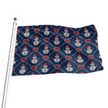 Cute Snowman Knitted Pattern Print Flag