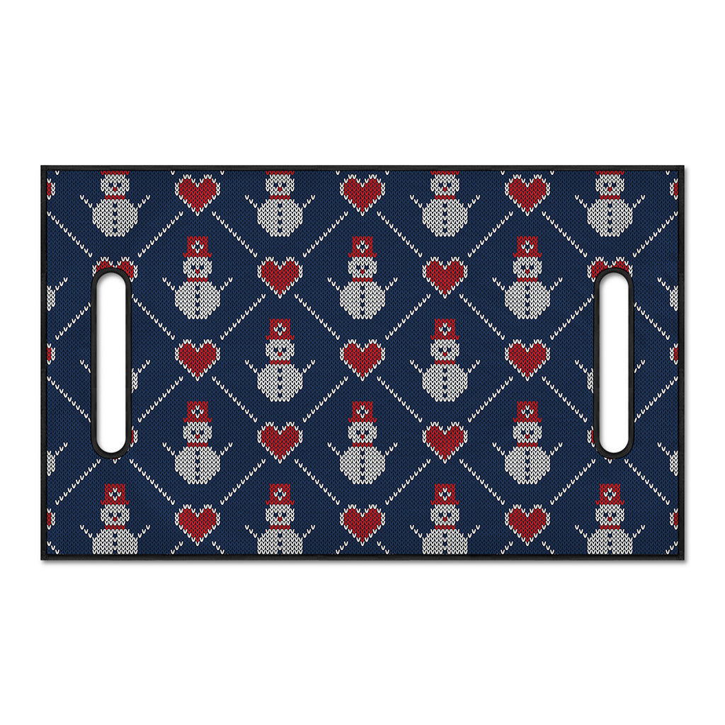 Cute Snowman Knitted Pattern Print Golf Cart Seat Cover
