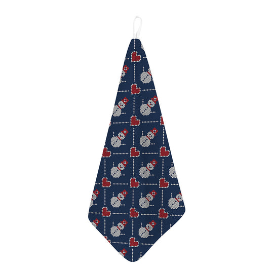 Cute Snowman Knitted Pattern Print Hand Towel