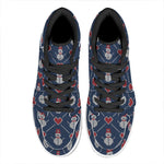 Cute Snowman Knitted Pattern Print High Top Leather Sneakers