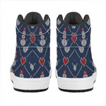 Cute Snowman Knitted Pattern Print High Top Leather Sneakers