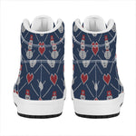 Cute Snowman Knitted Pattern Print High Top Leather Sneakers